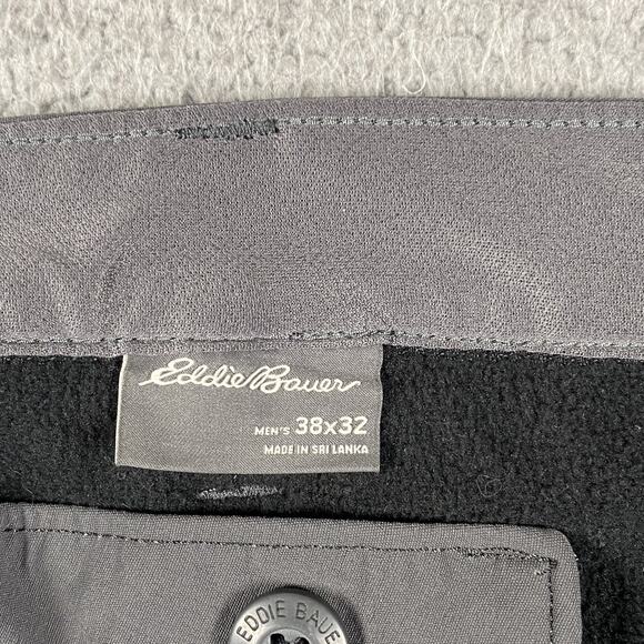 Eddie Bauer Men's 38x32 Fleece Lined Tech Pants Warm Hiking Winter Gray - Picture 5 of 11
